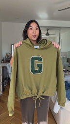 GRIPIT Retro G Ladies Cropped Oversize Hoodie